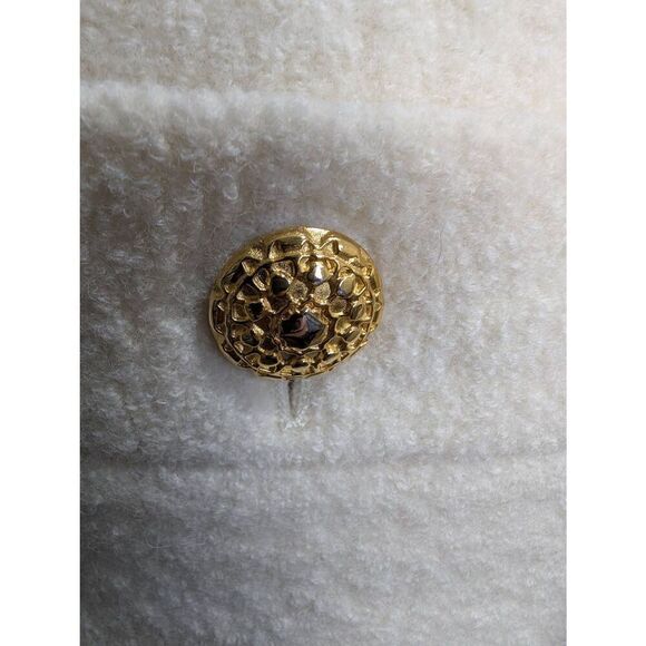 Zara Gold Tone Buttons Textured Weave Cream Oyster Cropped Blazer sz M Medium NW - Picture 6 of 12